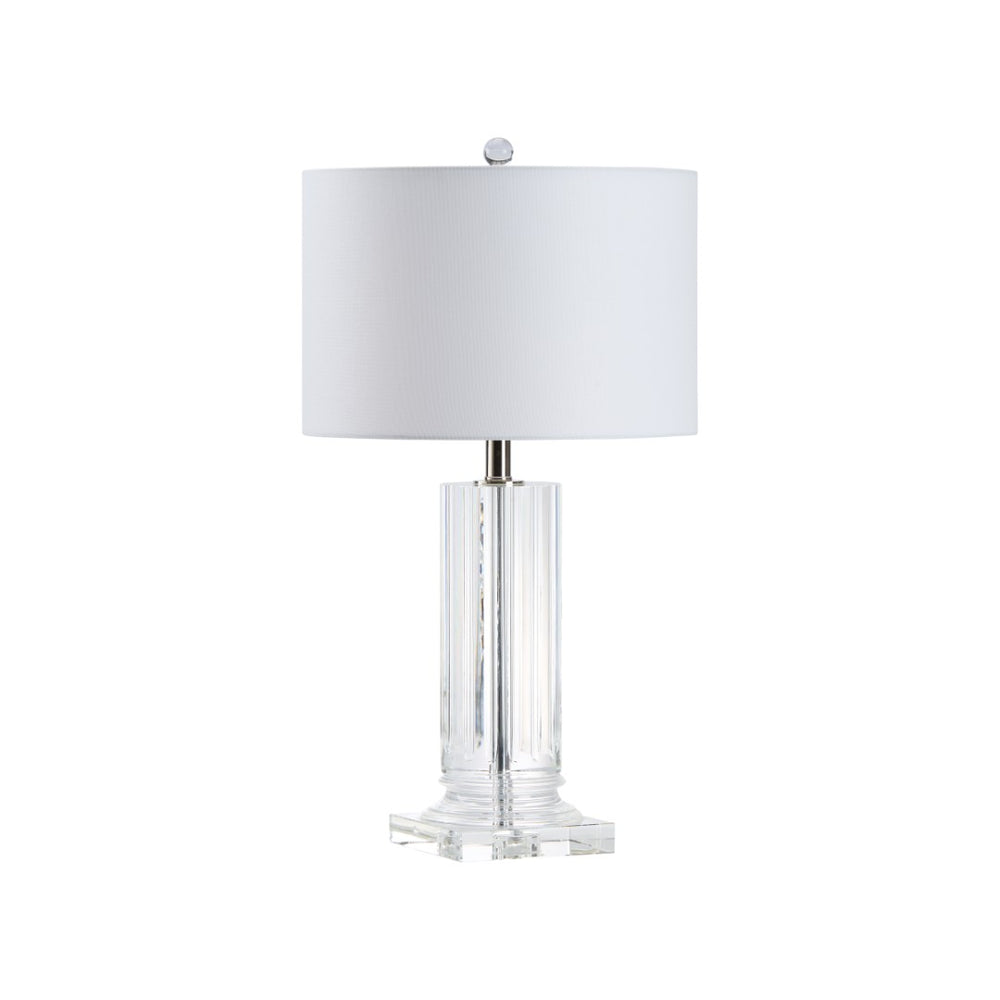 Chelsea House Glacier Fluted Crystal Lamp For Bedside & Console — 27.5" Tall Elegant Light, High-Clarity Refracting Accent 70331