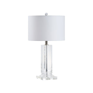 Chelsea House Glacier Fluted Crystal Lamp For Bedside & Console — 27.5" Tall Elegant Light, High-Clarity Refracting Accent 70331