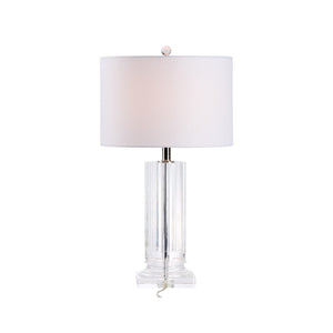 Chelsea House Glacier Fluted Crystal Lamp For Bedside & Console — 27.5" Tall Elegant Light, High-Clarity Refracting Accent 70331