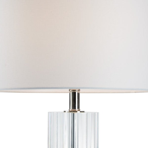 Chelsea House Glacier Fluted Crystal Lamp For Bedside & Console — 27.5" Tall Elegant Light, High-Clarity Refracting Accent 70331
