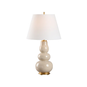 Chelsea House Denise Sculptural Ceramic Lamp Sandbar Finish By Jamie Merida — 28.5" Warm Sand Glaze, Gold Base 70333