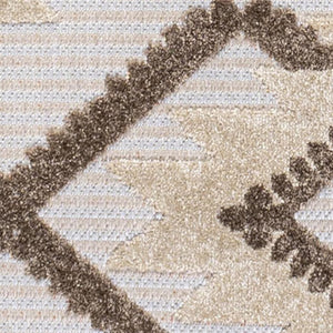 HomeRoots 8' X 10' Brown and Ivory Moroccan Area Rug - Durable Indoor/Outdoor Design with Elegant Quatrefoil Pattern 703331