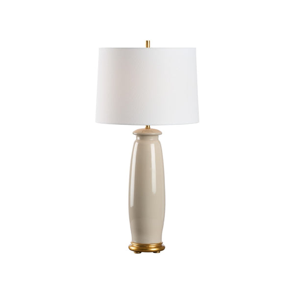 Chelsea House Melanie Ceramic Table Lamp Sandbar Glaze With Gold Base — 29" Sculptural Ambient Light For Bedside 70334