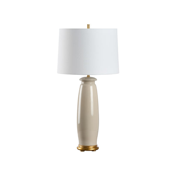 Chelsea House Melanie Ceramic Table Lamp Sandbar Glaze With Gold Base — 29" Sculptural Ambient Light For Bedside 70334