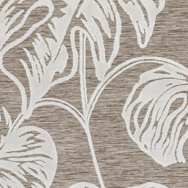 HomeRoots 5' Brown and Ivory Floral Area Rug – Elegant Indoor/Outdoor Design for Versatile Spaces, Easy Care 703340