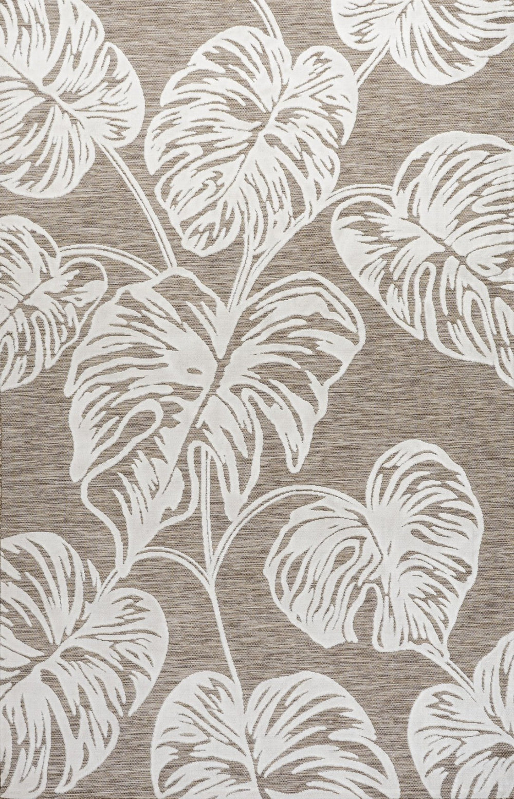HomeRoots 5' Brown and Ivory Floral Area Rug – Elegant Indoor/Outdoor Design for Versatile Spaces, Easy Care 703340