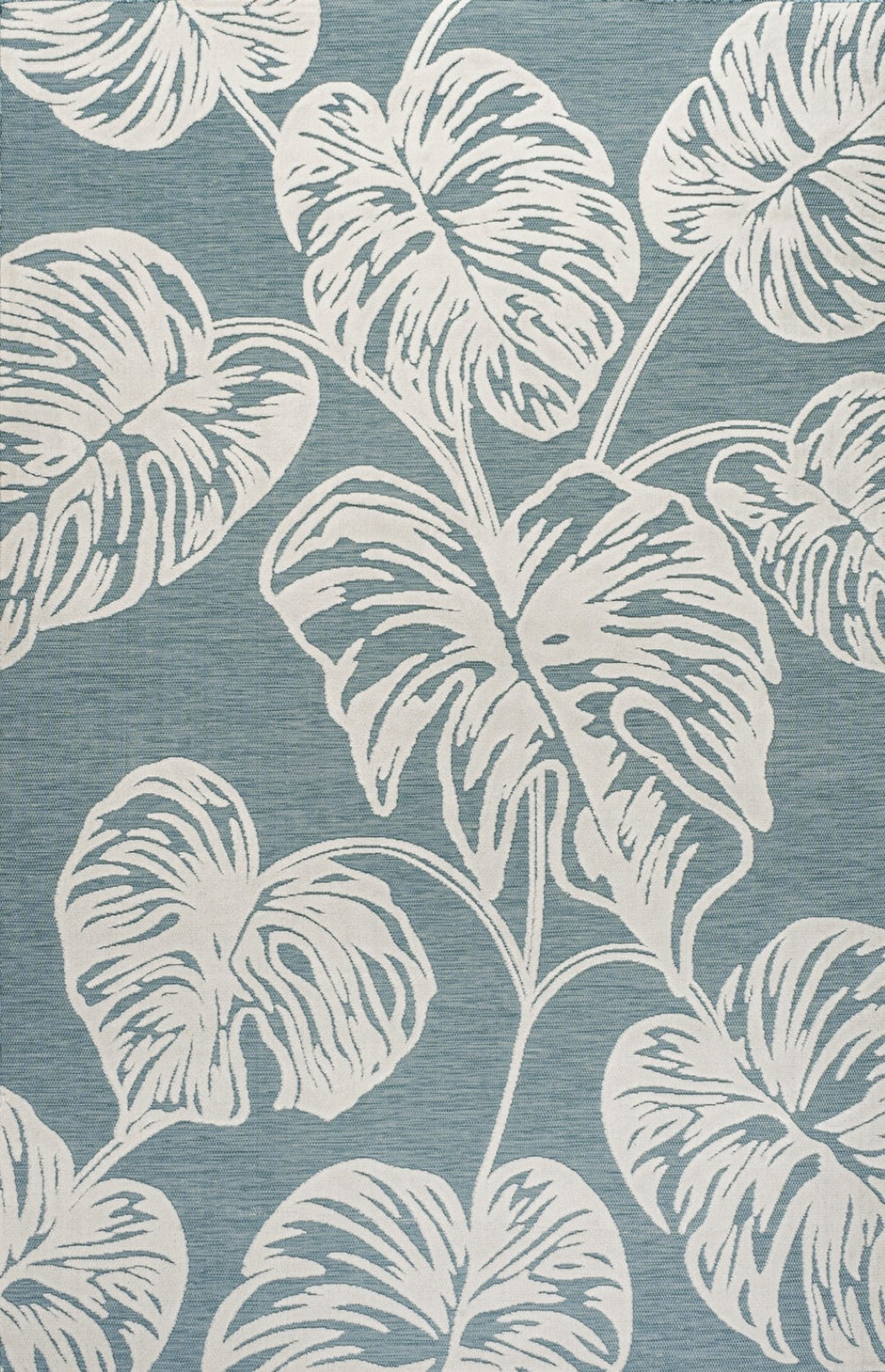 HomeRoots 8' X 10' Blue and Ivory Floral Area Rug - Stylish Indoor/Outdoor Design with Low-Maintenance Care 703346