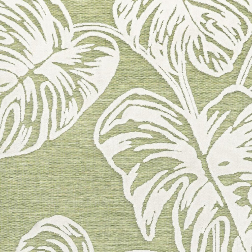 HomeRoots 5' Elegant Light Green & Ivory Floral Area Rug - Versatile Indoor/Outdoor Style for Any Space 703350