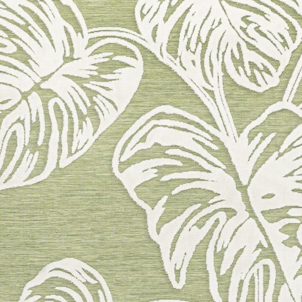 HomeRoots 5' Elegant Light Green & Ivory Floral Area Rug - Versatile Indoor/Outdoor Style for Any Space 703350