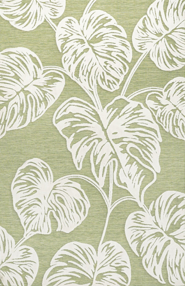 HomeRoots 8' X 10' Elegant Light Green and Ivory Floral Area Rug – Durable, Stylish, Indoor/Outdoor Versatility! 703351