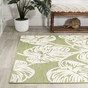 HomeRoots 8' X 10' Elegant Light Green and Ivory Floral Area Rug – Durable, Stylish, Indoor/Outdoor Versatility! 703351