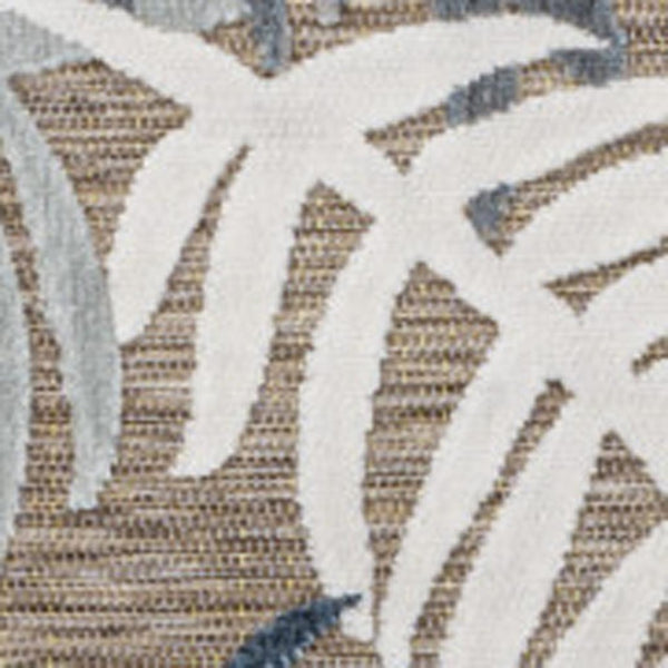 HomeRoots 5' Floral Indoor Outdoor Area Rug in Brown, Navy Blue & Ivory - Timeless Elegance for Any Space! 703360