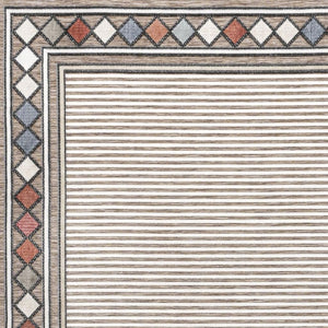 HomeRoots 5' Brown and Ivory Geometric Area Rug - Durable Indoor/Outdoor Accent for Modern Spaces, 5' x 8' 703365