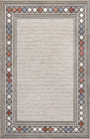 HomeRoots 5' Brown and Ivory Geometric Area Rug - Durable Indoor/Outdoor Accent for Modern Spaces, 5' x 8' 703365
