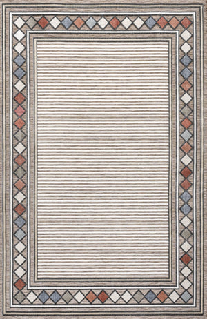 HomeRoots 5' Brown and Ivory Geometric Area Rug - Durable Indoor/Outdoor Accent for Modern Spaces, 5' x 8' 703365
