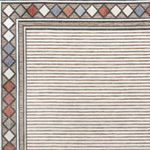 HomeRoots 8' X 10' Stylish Brown and Ivory Geometric Area Rug for Indoor and Outdoor Spaces - Durable & Versatile 703366