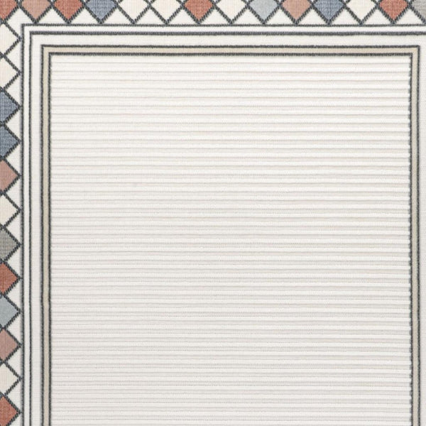 HomeRoots 8' X 10' Ivory and Beige Geometric Area Rug - Stylish, Durable, Indoor/Outdoor Versatile Design! 703371