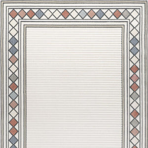HomeRoots 8' X 10' Ivory and Beige Geometric Area Rug - Stylish, Durable, Indoor/Outdoor Versatile Design! 703371