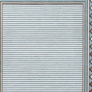 HomeRoots 8' X 10' Blue and Ivory Geometric Area Rug - Stylish Indoor/Outdoor Design, Durable, Low Maintenance 703381