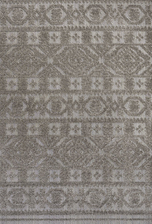 HomeRoots 8' X 10' Dark Gray and Ivory Moroccan Area Rug - Stylish Indoor/Outdoor Accent for Any Space 703389