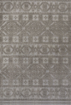 HomeRoots 8' X 10' Dark Gray and Ivory Moroccan Area Rug - Stylish Indoor/Outdoor Accent for Any Space 703389