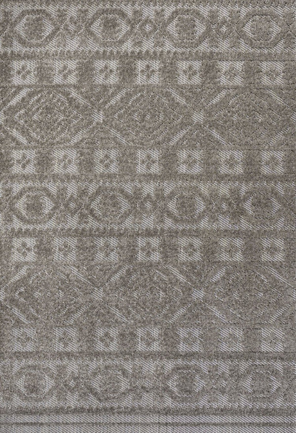 HomeRoots 8' X 10' Dark Gray and Ivory Moroccan Area Rug - Stylish Indoor/Outdoor Accent for Any Space 703389