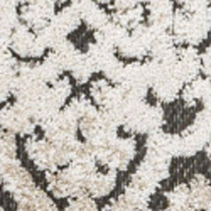 HomeRoots 5' Abstract Area Rug in Cream Beige & Dark Gray - Stylish Indoor/Outdoor Design for Modern Spaces 703401