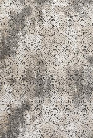 HomeRoots 8' X 10' Cream Beige and Dark Gray Abstract Area Rug - Stylish, Durable, Indoor/Outdoor Versatile Design 703402