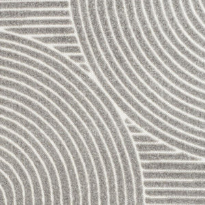 HomeRoots 8' Gray and Ivory Striped Area Rug - Durable Indoor/Outdoor Design for Coastal Style & High Traffic Use 703408