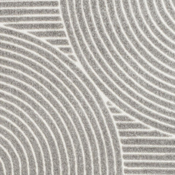 HomeRoots 8' Gray and Ivory Striped Area Rug - Durable Indoor/Outdoor Design for Coastal Style & High Traffic Use 703408