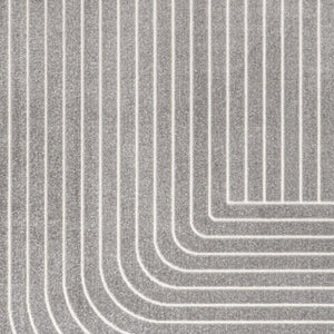 HomeRoots 8' Gray and Ivory Striped Indoor Outdoor Area Rug - Coastal Style, Durable, Low Maintenance, Versatile Design 703411
