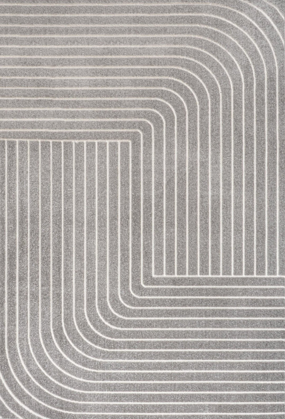 HomeRoots 8' Gray and Ivory Striped Indoor Outdoor Area Rug - Coastal Style, Durable, Low Maintenance, Versatile Design 703411