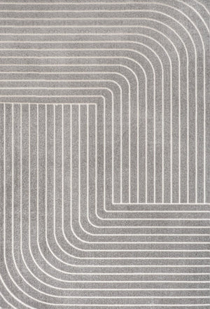 HomeRoots 8' Gray and Ivory Striped Indoor Outdoor Area Rug - Coastal Style, Durable, Low Maintenance, Versatile Design 703411
