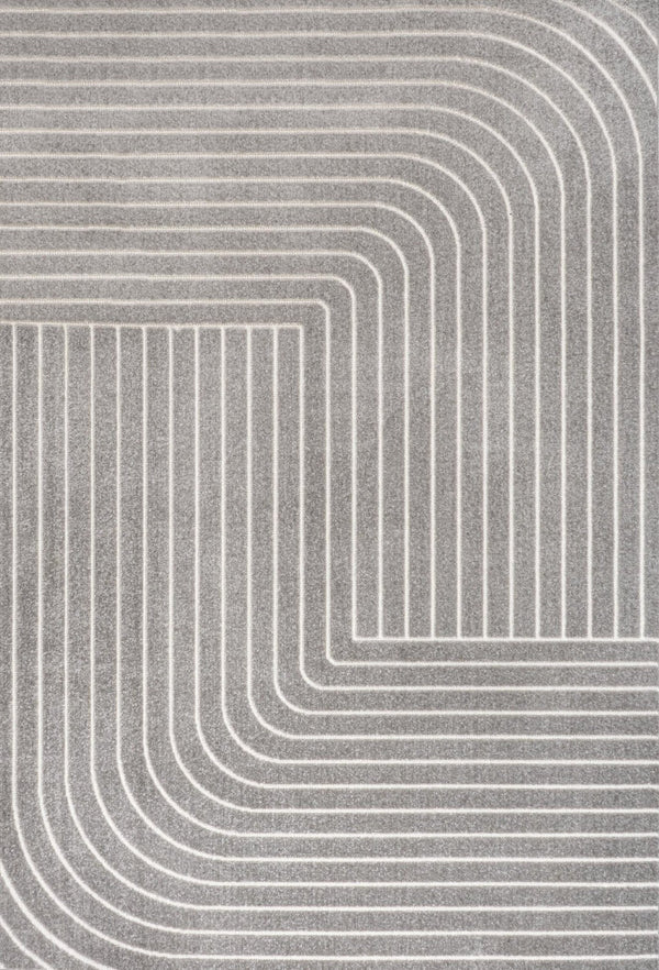 HomeRoots 8' Gray and Ivory Striped Indoor Outdoor Area Rug - Coastal Style, Durable, Low Maintenance, Versatile Design 703411