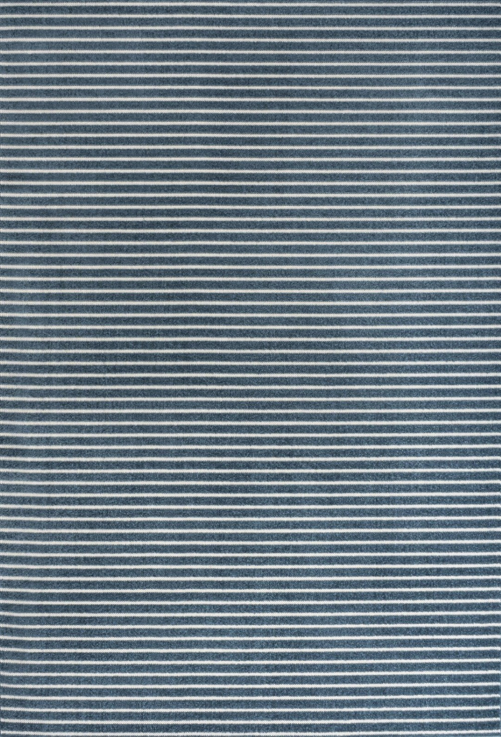 HomeRoots 8' X 10' Navy Blue Striped Area Rug - Stylish Indoor/Outdoor Accent for Coastal Elegance & Durability 703412