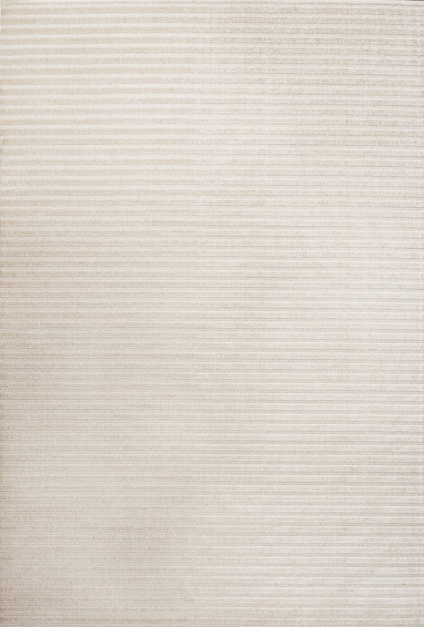 HomeRoots 8' X 10' Striped Ivory and Cream Area Rug - Elegant Indoor/Outdoor Style with Durable Performance 703413