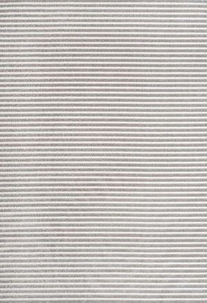 HomeRoots 8' Gray and Ivory Striped Area Rug - Indoor Outdoor, Durable, Low-Maintenance, Versatile Design, 8x10 ft 703414