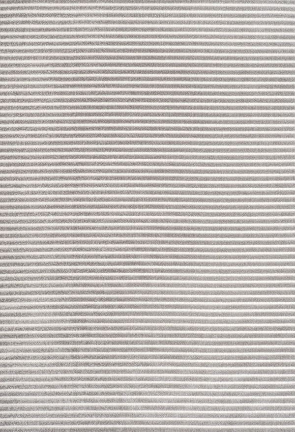 HomeRoots 8' Gray and Ivory Striped Area Rug - Indoor Outdoor, Durable, Low-Maintenance, Versatile Design, 8x10 ft 703414