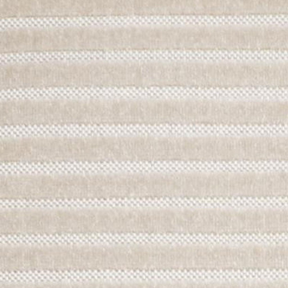 HomeRoots 8' X 10' Elegant Ivory and Cream Striped Area Rug - Durable, Timeless Design for Indoor/Outdoor Spaces 703416