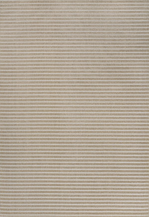 HomeRoots 8' X 10' Beige and Cream Striped Area Rug – Stylish, Durable, Indoor/Outdoor Solution for Any Space 703418