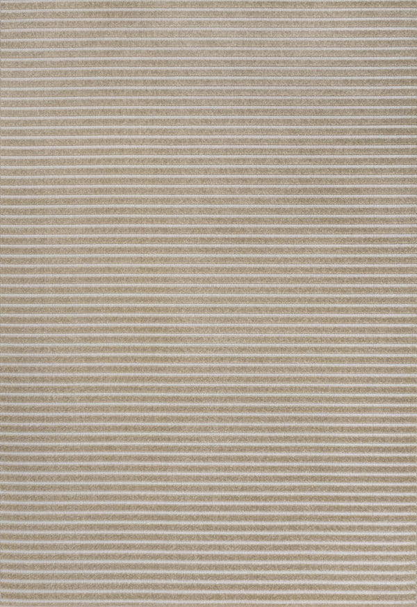 HomeRoots 8' X 10' Beige and Cream Striped Area Rug – Stylish, Durable, Indoor/Outdoor Solution for Any Space 703418