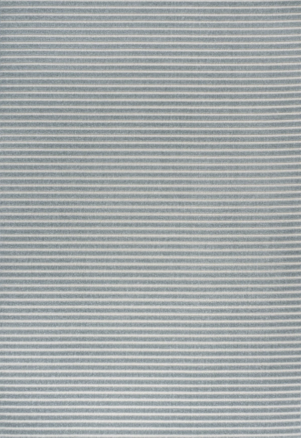 HomeRoots 8' X 10' Blue and Ivory Striped Area Rug - Durable Indoor/Outdoor Comfort with Coastal Charm 703419