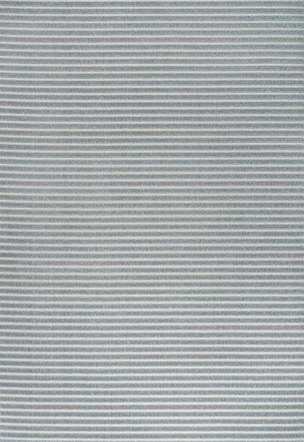 HomeRoots 8' X 10' Blue and Ivory Striped Area Rug - Durable Indoor/Outdoor Comfort with Coastal Charm 703419