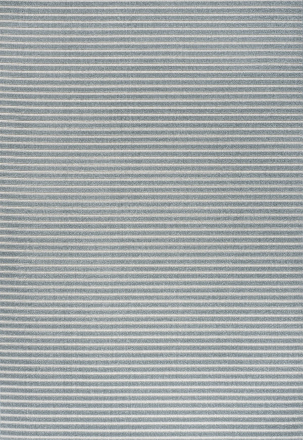 HomeRoots 8' X 10' Blue and Ivory Striped Area Rug - Durable Indoor/Outdoor Comfort with Coastal Charm 703419