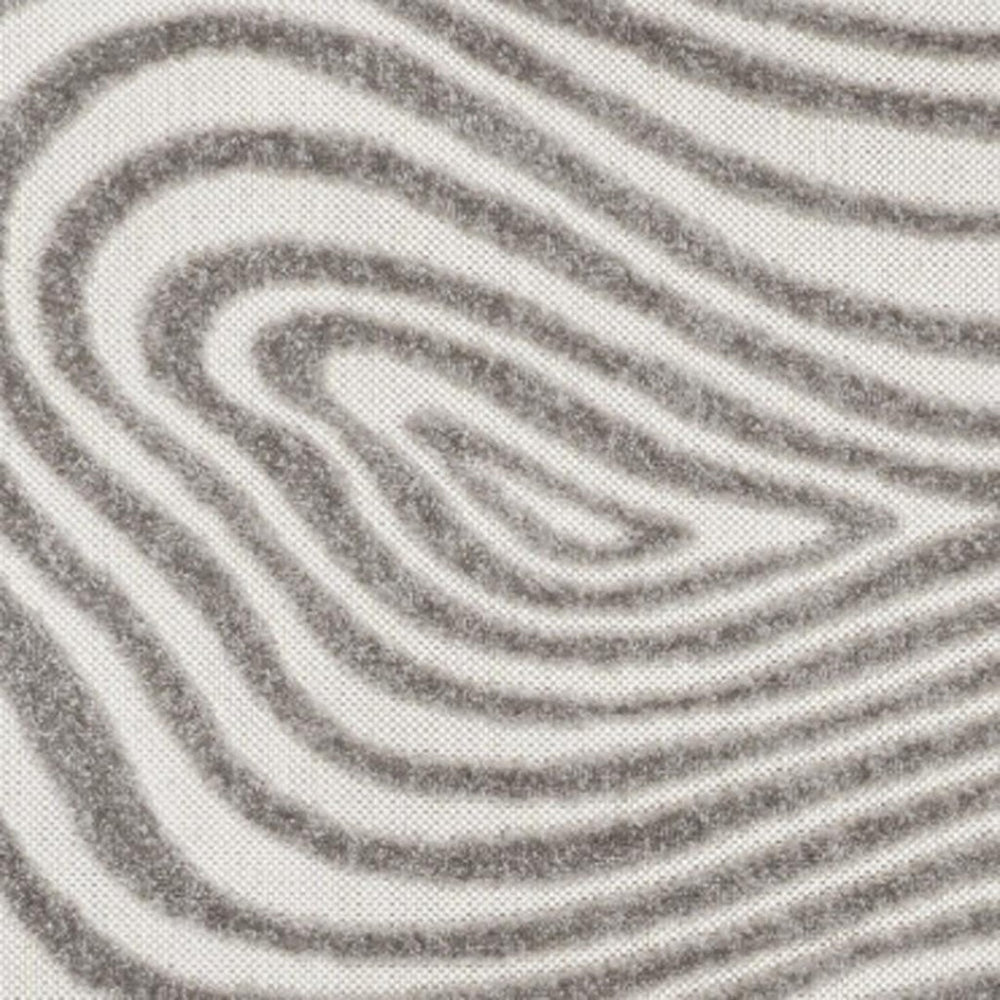 HomeRoots 8' Gray and Ivory Abstract Area Rug - Versatile Indoor/Outdoor Design, Durable, Easy to Clean & Stylish 703421