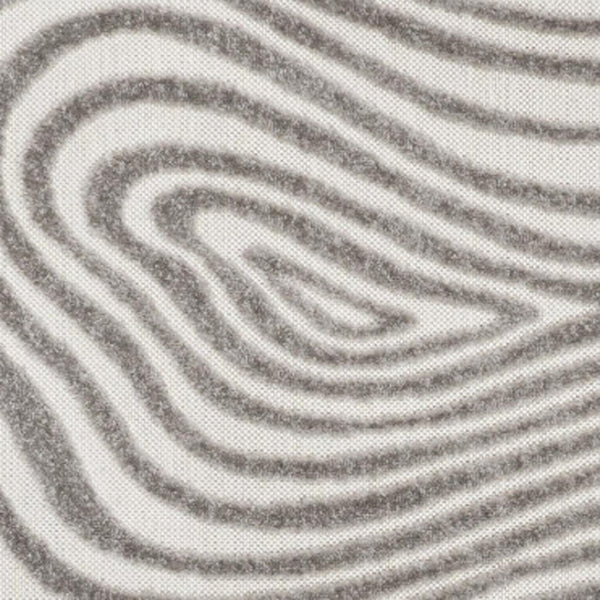 HomeRoots 8' Gray and Ivory Abstract Area Rug - Versatile Indoor/Outdoor Design, Durable, Easy to Clean & Stylish 703421