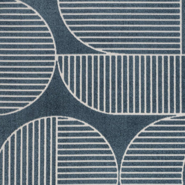 HomeRoots 8' X 10' Navy Blue and Cream Striped Indoor-Outdoor Area Rug for Timeless Style and Durability 703422