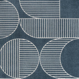 HomeRoots 8' X 10' Navy Blue and Cream Striped Indoor-Outdoor Area Rug for Timeless Style and Durability 703422