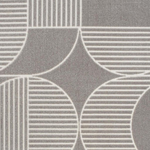 HomeRoots 8' Gray and Cream Striped Area Rug - Durable Indoor/Outdoor Comfort for Stylish Living Spaces & Patios 703423