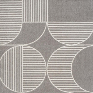HomeRoots 8' Gray and Cream Striped Area Rug - Durable Indoor/Outdoor Comfort for Stylish Living Spaces & Patios 703423